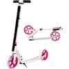 FANTASK Monopattino pieghevole in altezza, pratico monopattino sportivo con ruote a LED e cuscinetti a sfera ABEC-7, portata 100 kg (rosa)