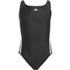 adidas 3-stripes Swimsuit Costume da bagno, Black / White, 7-8 anni Bambine e ragazze