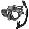 SEAC Set Bis Extreme Dry, Set in Silicone per Immersioni e Snorkeling con Maschera e Snorkel con Sistema Dry Top e Valvola di Spurgo, Nero