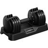 Yaheetech 5-in-1 Manubrio Regolabile da 2kg a 12kg, Set di Manubri Regolabili in 1 Secondo per Allenamento Fitness Palestra Casa Ufficio Nero