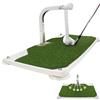 Golfupp Golf Swing Trainer - Attrezzatura da golf con 5 regolazioni di altezza - Simulatore di ferro e mazze per esercitarsi in casa e al chiuso - Tappetino portatile da golf, vero impatto