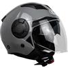 One by Camamoto | Casco Alfa 2.0 Jet/Demi-Jet per Moto e Scooter, Nardo Grey Lucido, Doppia Visiera, Omologato ECE R22-06, Taglia M (57-58 cm)