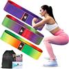 EVOLAND 3 Pezzi Elastici Fitness, Fasce Elastico Fitness in Tessuto con 3 Livelli di Resistenza, Bande Elastiche Fitness Antiscivoli Donna e Uomo, per Esercizi Glutei, Yoga, Pilates, Palestra