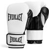 Everlast Powerlock OG 12oz Guantoni da Boxe (Bianco/Nero), per sacco, colpitori e sparring, chiusura Hook & Loop, schiuma avanzata, impugnatura ergonomica - Attrezzatura originale Everlast
