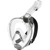 Cressi Baron Full Face Mask, Maschera Snorkeling Integrale Anti Fog, Facciale Comfort, Valvola Scarico e Snorkel Dry Unisex Adulto, Trasparente/Argento, S/M