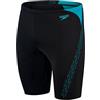 Speedo Men's Hyperboom Splice Jammer Swimming Trunks | Quick Drying | Training | Fitness | Chlorine Resistant , Black/Bolt, 26