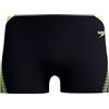Speedo Hyperboom Splice Aquashort Swimming Trunks| Quick Drying | Training | Fitness | Chlorine Resistant Aquashort per Uomo, Black/Hyper Yellow, 32