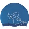 CRESSI Eddie Swim Cap 1X Adulto - Cuffia Adulto per il Nuoto, Blu/Bianco, Taglia Unica