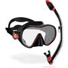 CRESSI F-Dual + Supernova Dry Combo Black/Red - Combo Set Unisex Maschera F-Dual e Dry Snorkel per Snorkeling e Immersioni, Nero/Rosso, Taglia Unica