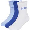 adidas Unisex - Bambini e ragazzi Linear Kids Crew 3 Pairs Per Pack Socks Socks, white/team royal blue/glow blue, 3-4 Years