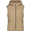 CMP - Gilet da donna in nylon con cappuccio fisso, Sesamo, 52