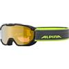 ALPINA Unisex - Bambini, PHEOS JR. Q-LITE Occhiali da sci, black-neon yellow, One Size