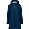 CMP - Parka in softshell da donna con cappuccio removibile, Blue Ink-Cristal Blue, 40