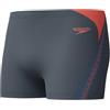 Speedo Hyperboom Splice Aquashort per Uomo, Grey Lead/Neon Coral, 30