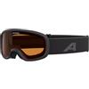 ALPINA PINEY 2.0 - Maschera da sci anti-appannamento, estremamente robusta e infrangibile, protezione UV 100% per bambini, black matt