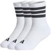 adidas Unisex - Bambini e ragazzi 3Stripes Cushioned Sportswear Crew Socks 3 Pair Pack, white/black/black, 4-5 Years