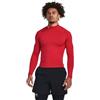 Under Armour Uomo ColdGear Armour Comp Mock, Maglia Manica Lunga in Tessuto a Doppio Strato con Interno Ultra Caldo, Maglia Termica per Corsa, Ciclismo e attività all'aperto in Inverno,Red/White,XS