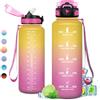 KollyKolla Borraccia 500ml/1L/1.5L, Palestra a Prova di Perdite, Motivazionale con Cannuccia, Bottiglia d'acqua Sportiva con Indicatore del Tempo,per Adulto, Viaggio, Sport, Scuola