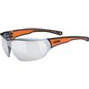 Uvex sportstyle 204, occhiali sportivi unisex, specchiato, comfort senza pressione e tenuta perfetta, black orange/silver, one size