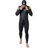 Cressi Vintage Record Limited Edition Man 3 Pices Wetsuit 5 mm - Muta Pesca e Apnea 3 Pezzi Giacca/Cappuccio/Pantalone, Neprene Nero 5mm, Uomo