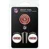 Team Golf NFL San Francisco 49ers Divot Tool con 3 pennarelli per Palline da Golf, i pennarelli Sono smontabili magnetici a Doppia Faccia smaltati