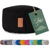 #DoYourYoga cuscino rotondo per yoga 30cm x 15cm | nero | fodera lavabile | riempito con gusci di pula di farro biologico (KBA) | cuscino yoga per Yin Yoga e Meditazione