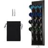FDLS Darts Caddy - Supporto da parete per freccette, con gancio in metallo, custodia per accessori, set di 12 freccette in acciaio con punta morbida