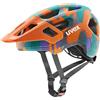 uvex React jr. - Casco de Bicicleta Ligero para niños - Ajuste de Talla individualizado - Forro Interior Lavable - Papaya Camo Matt - 52-56 cm