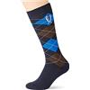 Covalliero, Brescia, Calze da Equitazione, da Donna, Motivo a Quadri Blu Scuro, Taglia 40-42