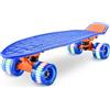Hurtle Skateboard Mini Cruiser Standard, Tavola PP 15,24 cm, Doppio Kick, Truck in Lega Alluminio da 8,26 cm, Ruote in PU con Luce LED, Bambini da 5 Anni, Adolescenti, Adulti