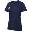 hummel Go 2.0 - Maglietta Sportiva da Donna a Maniche Corte per Sport, Fitness e Tempo Libero, Maglietta Basic in 100% Cotone Biologico, Materiale Elastico, Scollo Rotondo