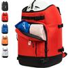 MARITTON SIK - Borsa per scarponi da sci e snowboard, zaino da viaggio per casco da sci, occhiali, guanti da sci, snowboard e accessori (rosso)
