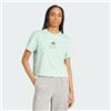 Adidas Donna Mercedes - AMG Petronas Formula One Team Premium Woven Crop Tee Women, Frozen Green/Grey Strata, XS