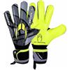 HO Soccer KORAZA Lime Guanti da portiere con protezione delle dita rimovibili, unisex, per adulti, grigio/lime, 7