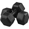 Yaheetech Set di 2 Manubri Esagonale per Palestra Casa in Ferro e PVC Antiscivolo Nero 2 x 4 kg