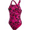 Speedo Donna Boom Logo ALover Medalist Swimsuit | Quick Drying | FitneS | Lined | Chlorine Resistant, Hyper Black/Elec Pnk/Ecstatic, 38