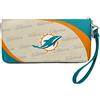 Little Earth Productions Littlearth - Portafoglio Curvo e Organizer con Cerniera, Miami Dolphins NFL, Colori della Squadra, 20,3 x 10,2 x 2,5 cm