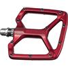 Funn Python Pedali Flat MTB, Piattaforma Larga, Asse CrMo (Rosso)