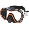 SEAC Sunrise, Maschera Monolente in Vetro Temperato per Immersione e Snorkeling con Fibbia 3D, con Testiera in Tessuto o Silicone