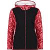 CMP - Giacca in Pile Stretch da Donna con Cappuccio Fisso, Desert Rose-Red Wine, 48