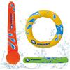 Schildkröt Set da Immersione in Neoprene, 3 Pezzi - 1 Anello, 1 Bastoncino, 1 Pallina con Coda, Riempite di Sabbia, Rimane Verticale sul Fondo, 970217
