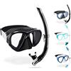 Cressi Fiji & Gamma - Combo Set Immersioni e Snorkeling, Nero/Nero, Taglia Unica, Unisex Adulto