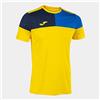 Joma Maglia a Manica Corta Uomo Crew V Giallo Blu Reale Blu Navy