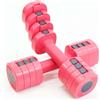 FFitness Set Manubri Regolabili Set 2 Pesi da 1 a 2,5 Kg Dumbbell 4 in 1 Attrezzatura Fitness Palestra Casa Allenamento (Rosa)