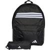 adidas Unisex - Adulto Classic Unisex 3 Stripes Horizontal Backpack, Black/White/White, One size