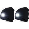 Velamp Lighthouse, Beretto LED Unisex Adulto, Nero, Taglia unica (Confezione da 2)