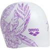 ARENA Sirene Silicone Long Hair Swim cap for Women, Cecilia White