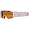 ALPINA CARVY 3.0 - Maschera da sci anti-appannamento, estremamente robusta e infrangibile, protezione UV 100%, taglia extra-piccola per bambini, rose matt