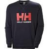 Helly Hansen Felpa Uomo HH Logo Crewneck, cotone French Terry, morbida e stretch