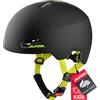 ALPINA Hackney, Casco da Bicicletta Unisex Bambino, Black-Neon Yellow Matt, 51-56 cm